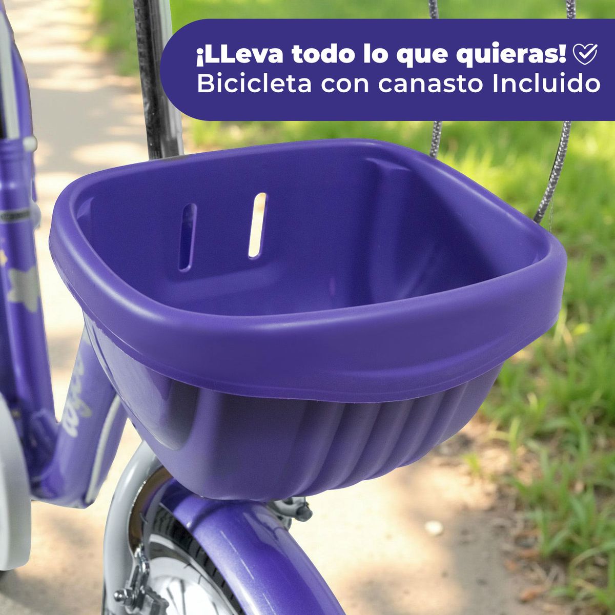 MUNDO ONLINE - Bicicleta Niña Infantil De Paseo Purple Owl Rueditas Aro 20