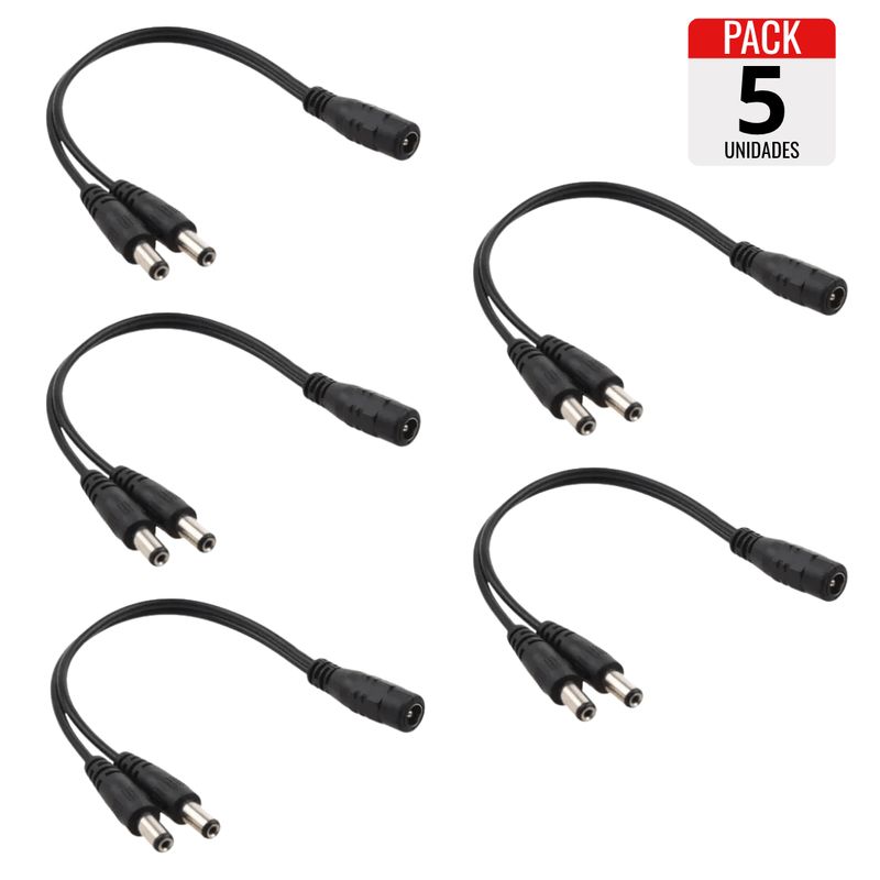 GENERICO - Pulpo 1 DC Hembra a 2 DC Macho - Pack de 5 Unidades