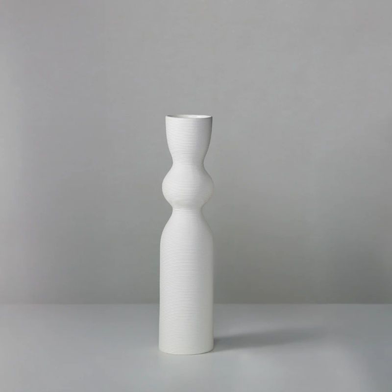 RE DECORA - Jarrón Decorativo de Ceramica Curvo