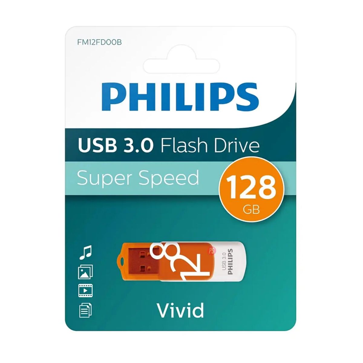 PHILIPS - Pendrive 128gb Philips Vivid Usb 3.0 FM12FD00B - PS