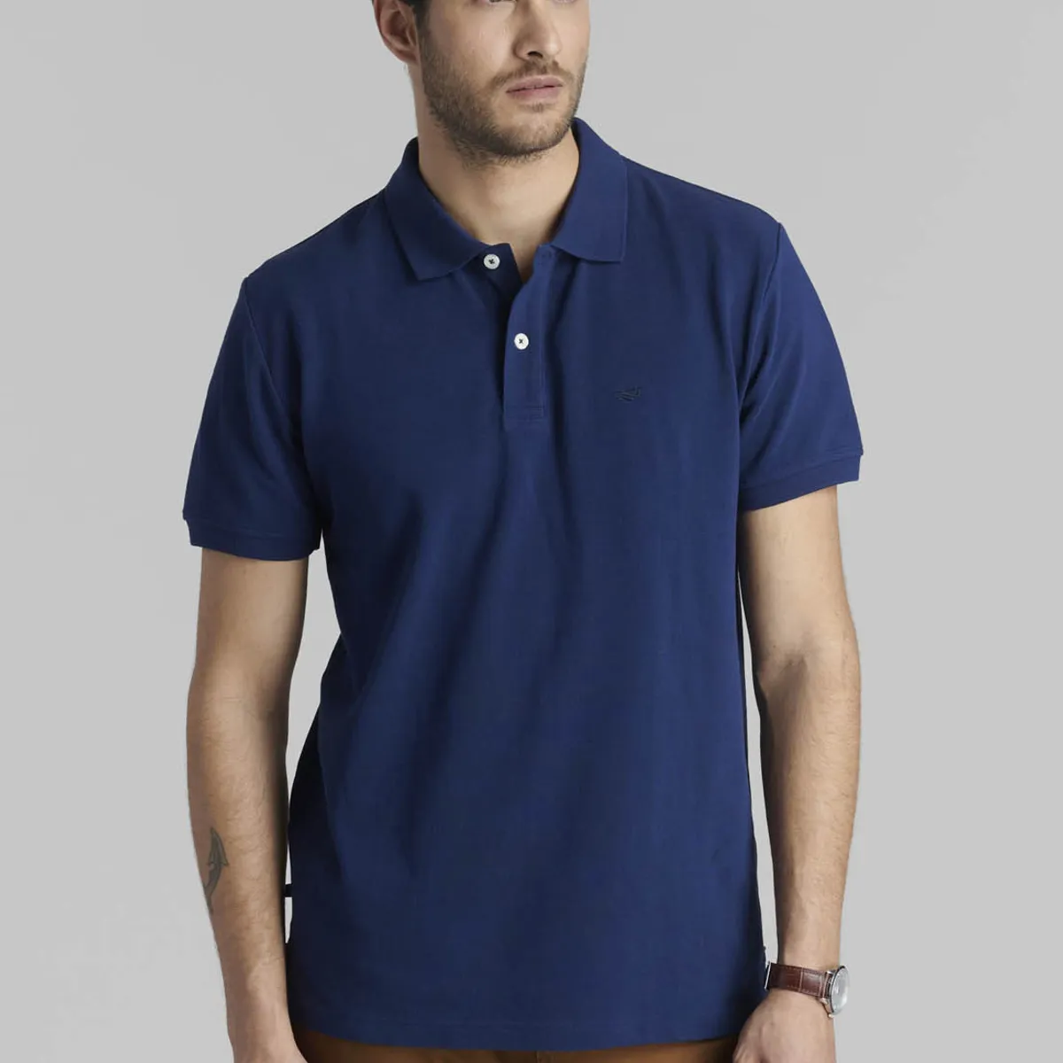 FEROUCH - Polera Pique Basica Azul Ferouch