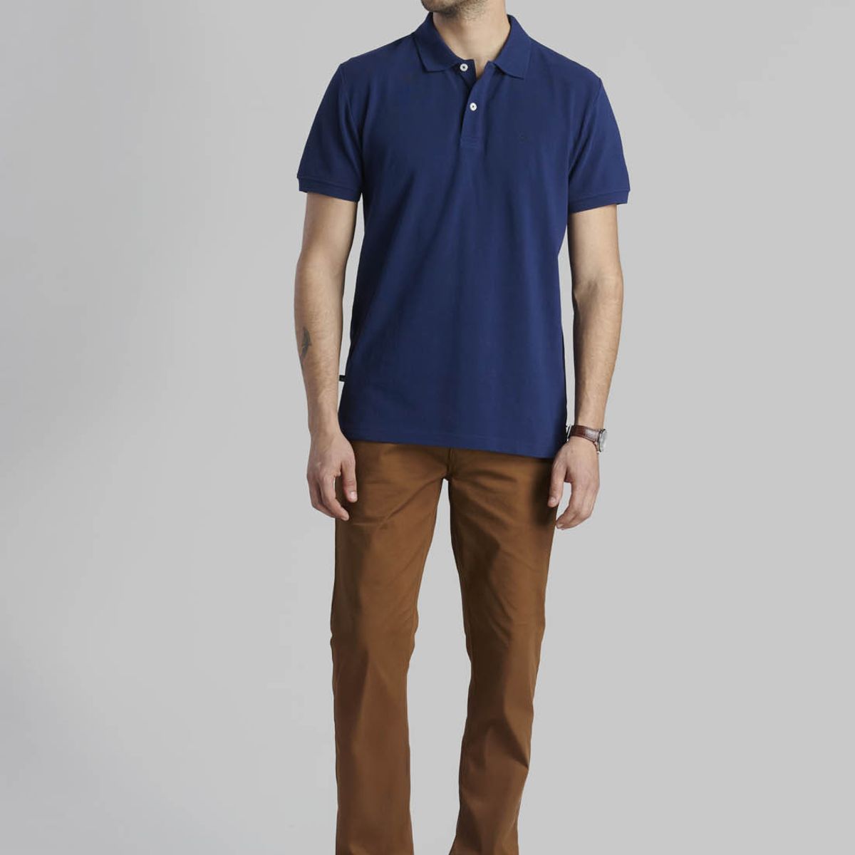 FEROUCH - Polera Pique Basica Azul Ferouch