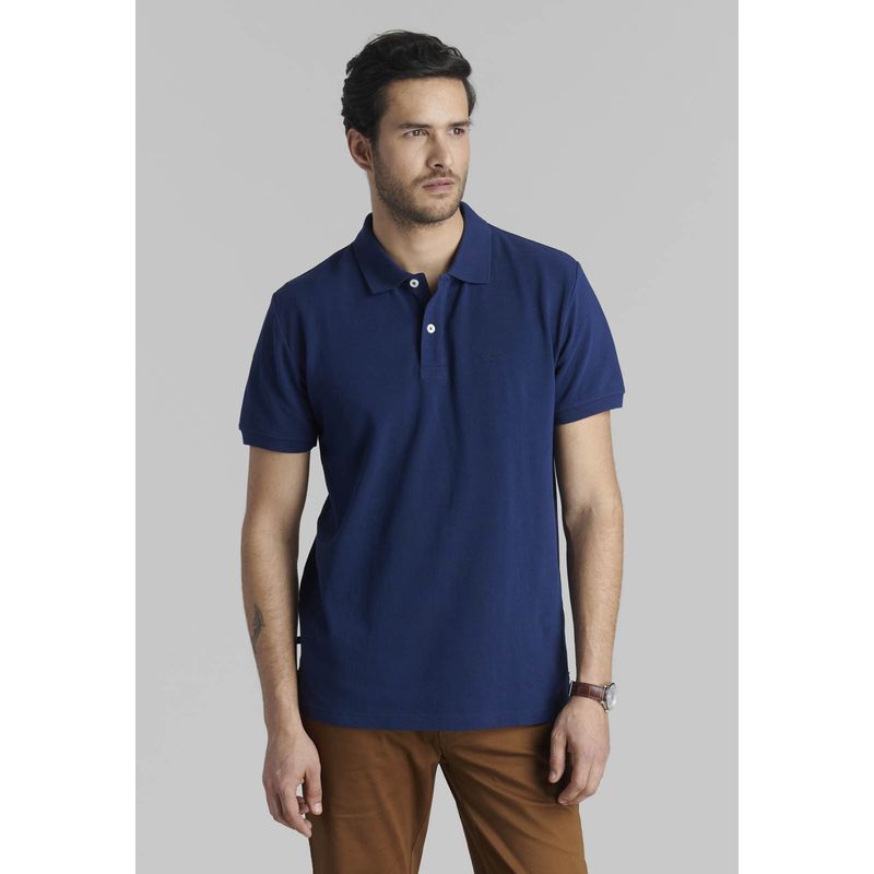 FEROUCH - Polera Pique Basica Azul Ferouch