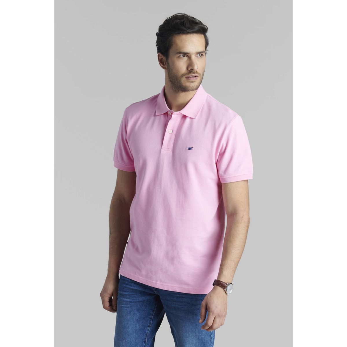 FEROUCH - Polera Pique Basica Rosado Ferouch