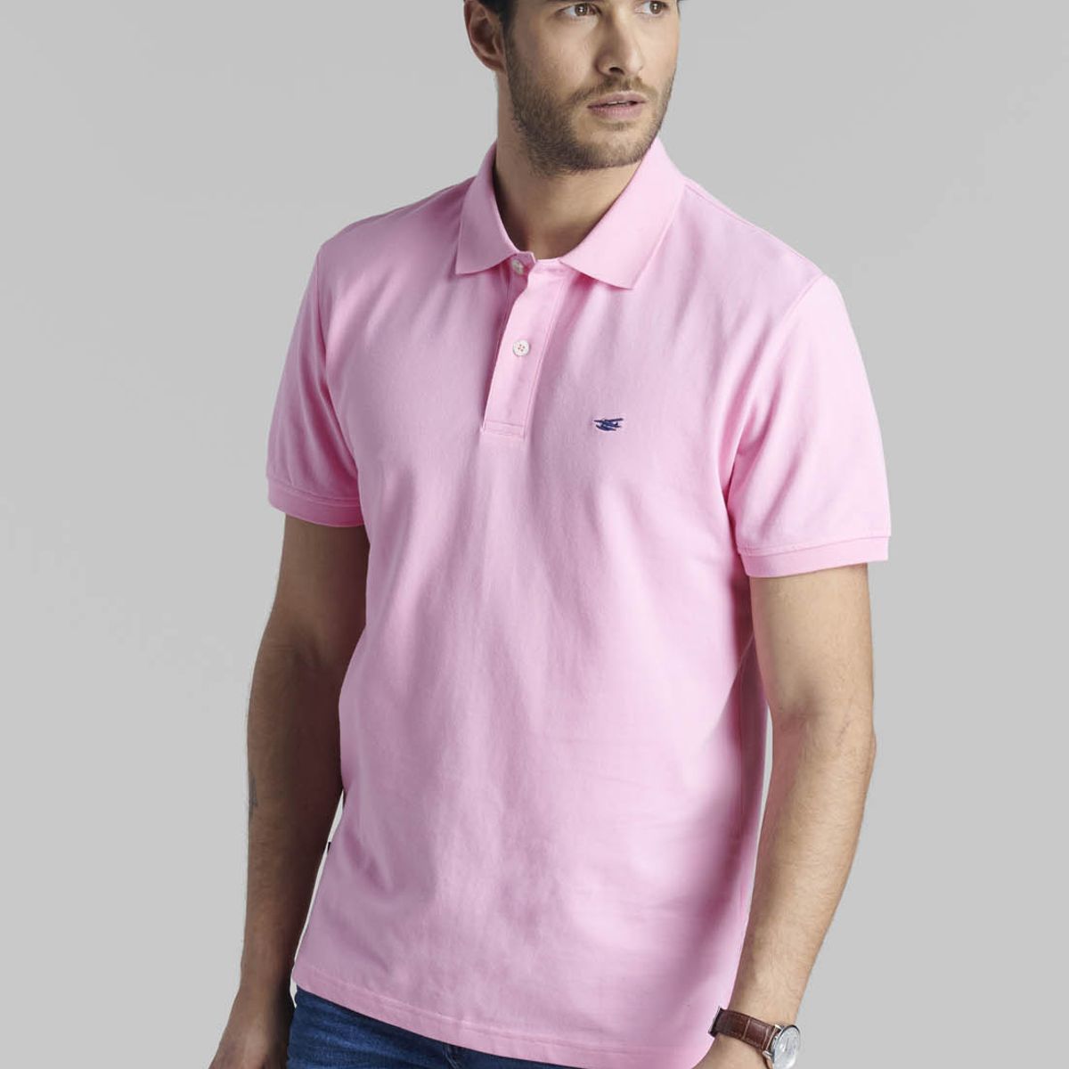 FEROUCH - Polera Pique Basica Rosado Ferouch