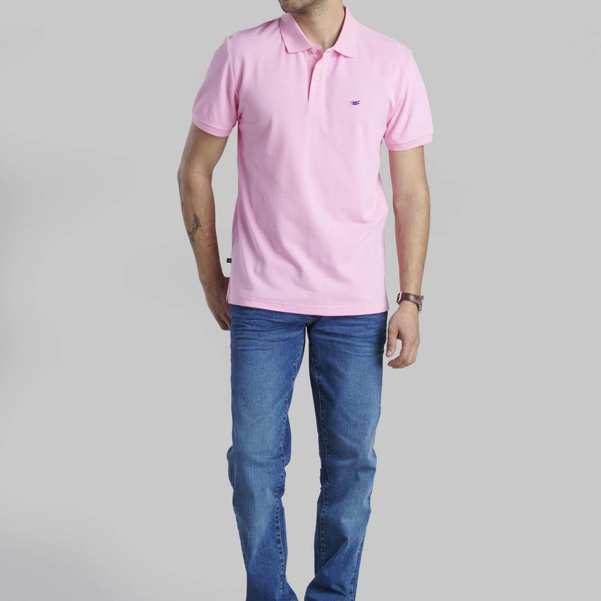 FEROUCH - Polera Pique Basica Rosado Ferouch