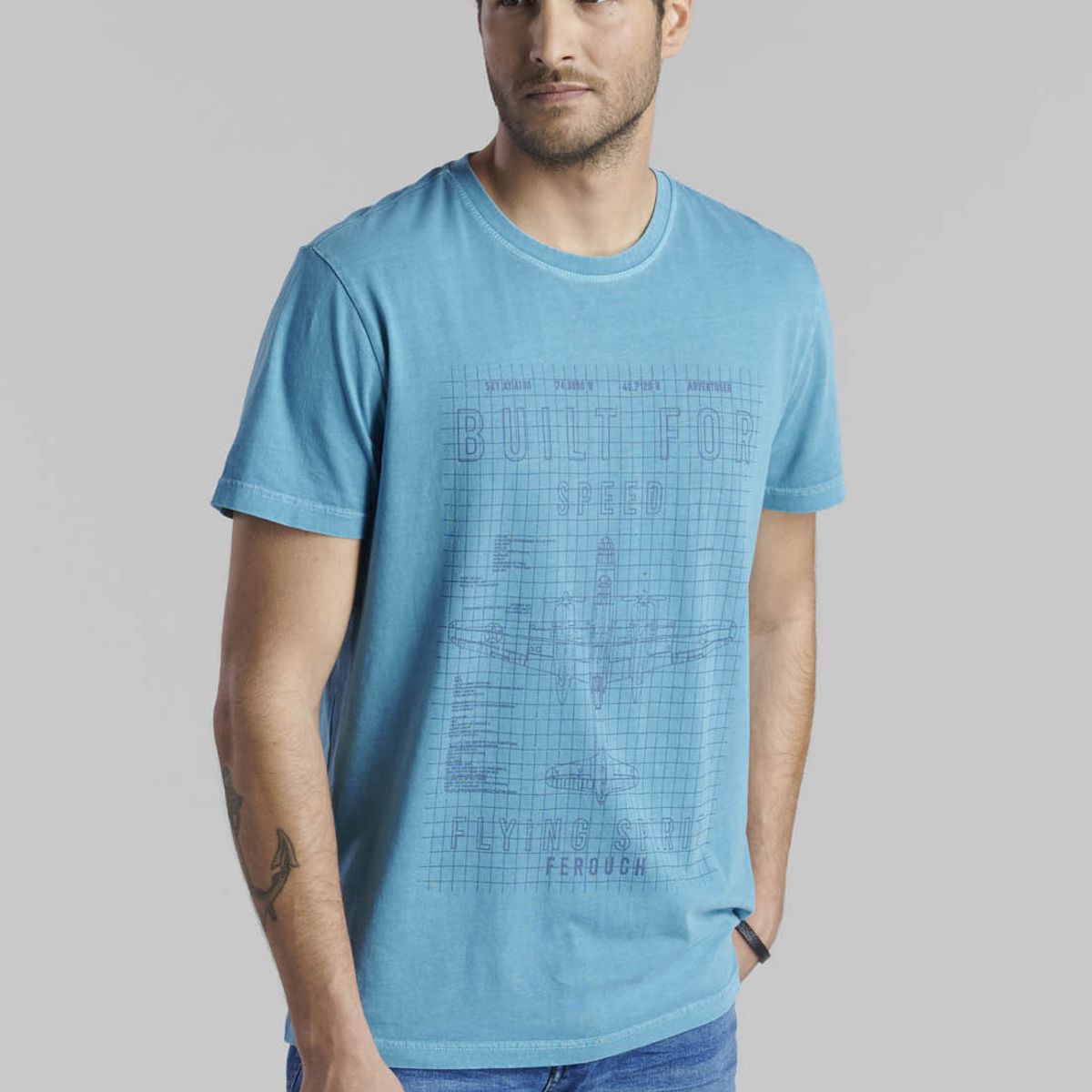 FEROUCH - Polera Arizona Celeste Ferouch