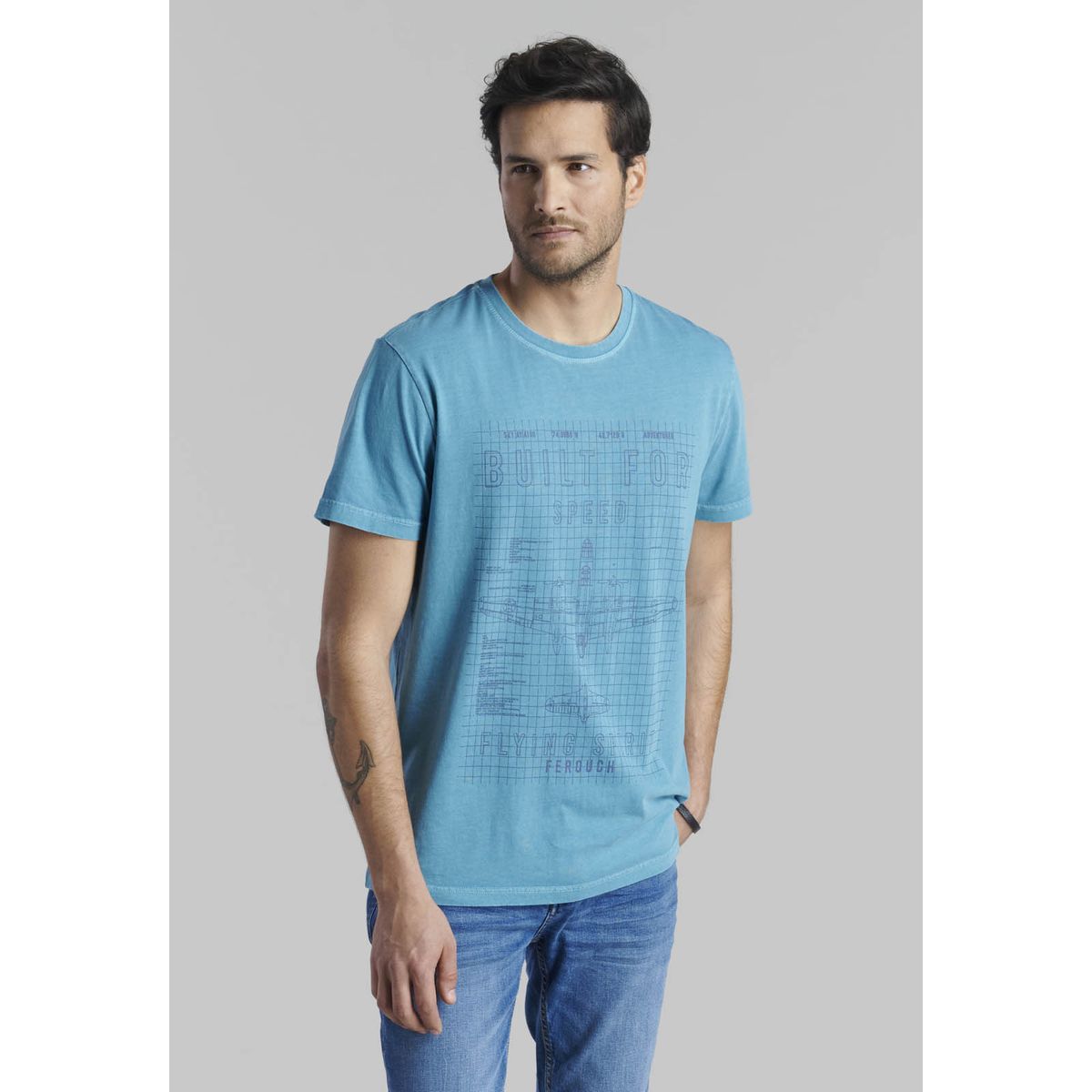 FEROUCH - Polera Arizona Celeste Ferouch