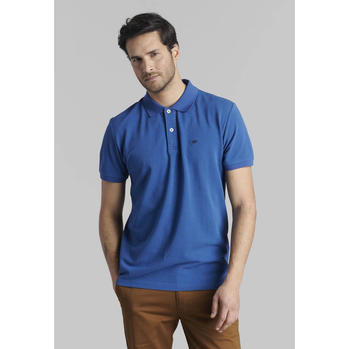 FEROUCH - Polera Pique Basica Gris Ferouch