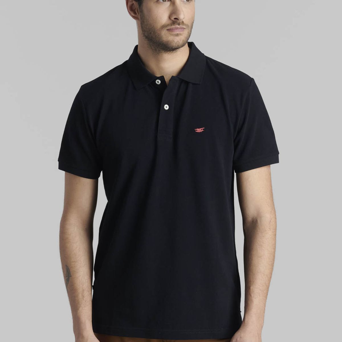 FEROUCH - Polera Pique Basica Negro Ferouch