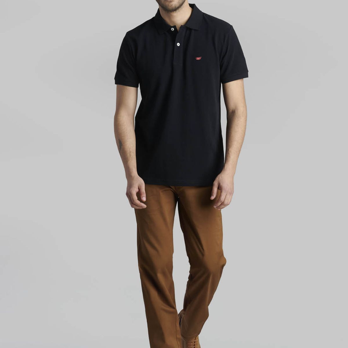 FEROUCH - Polera Pique Basica Negro Ferouch