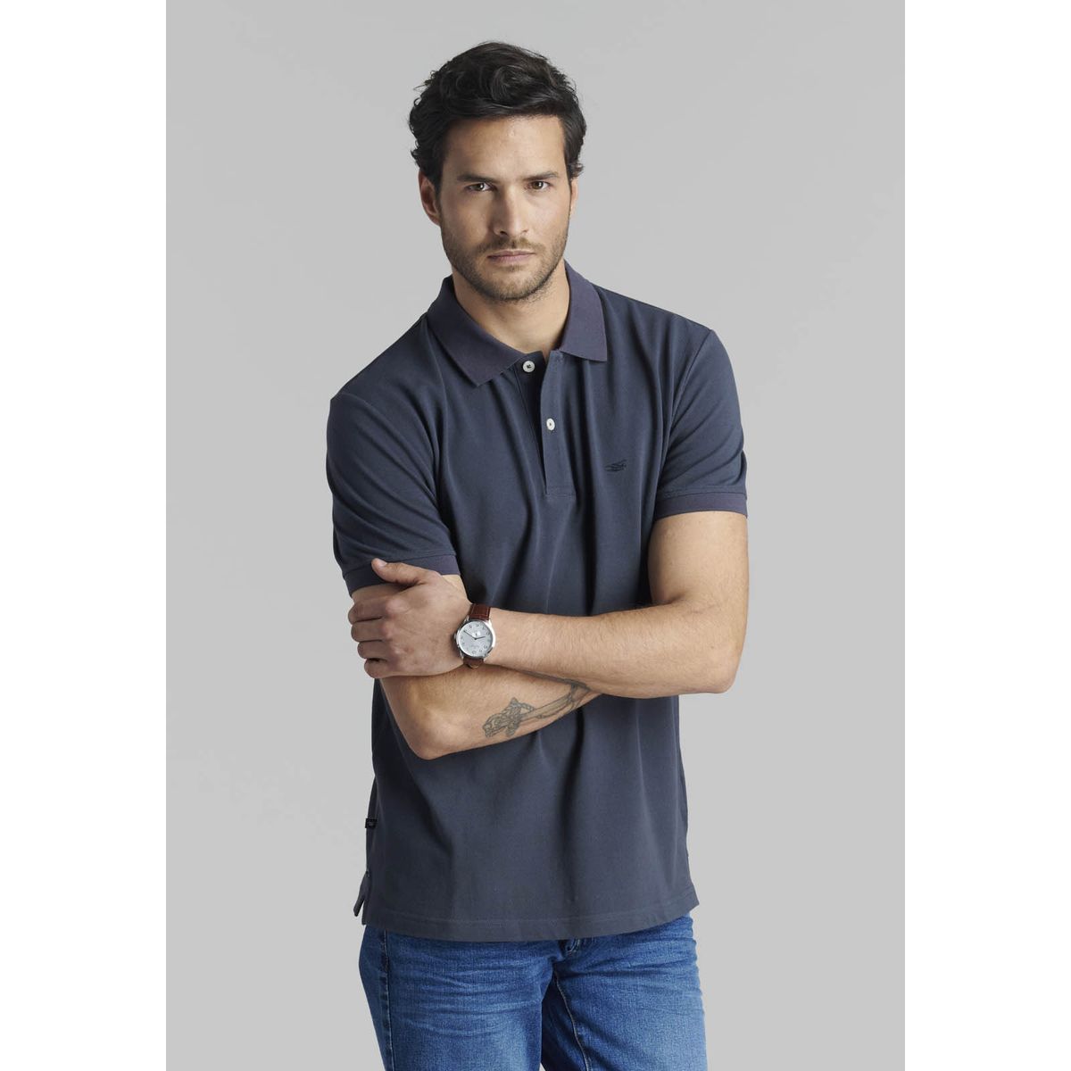 FEROUCH - Polera Pique Basica Gris Ferouch