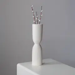 RE DECORA - Jarrón Decorativo Largo con Silueta de Ceramica Moderno