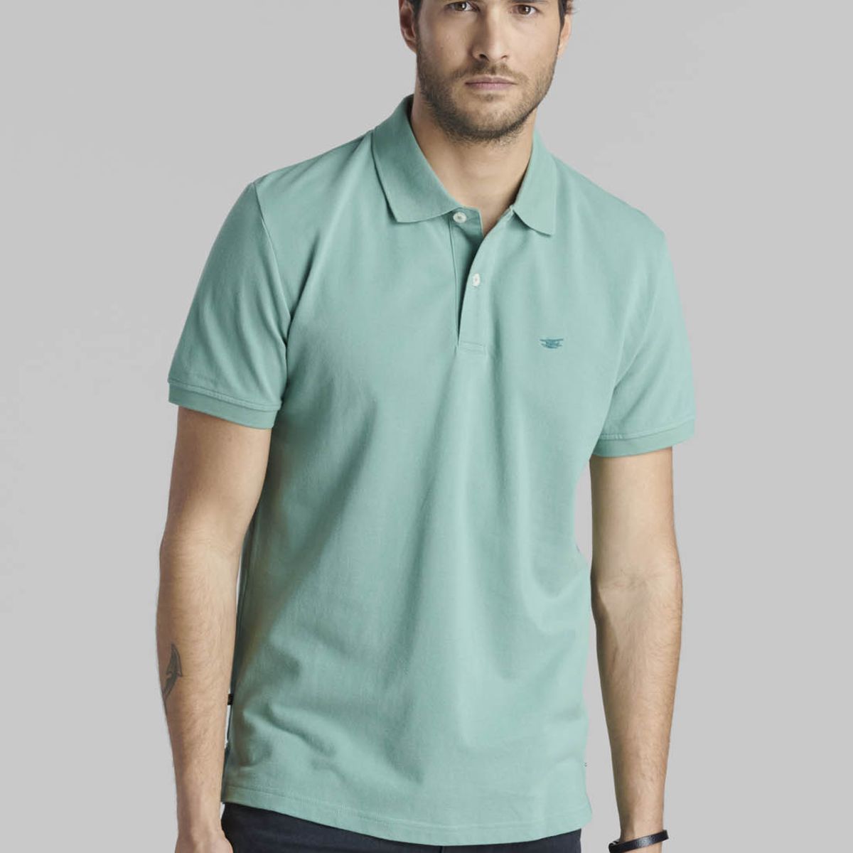 FEROUCH - Polera Pique Basica Verde Ferouch