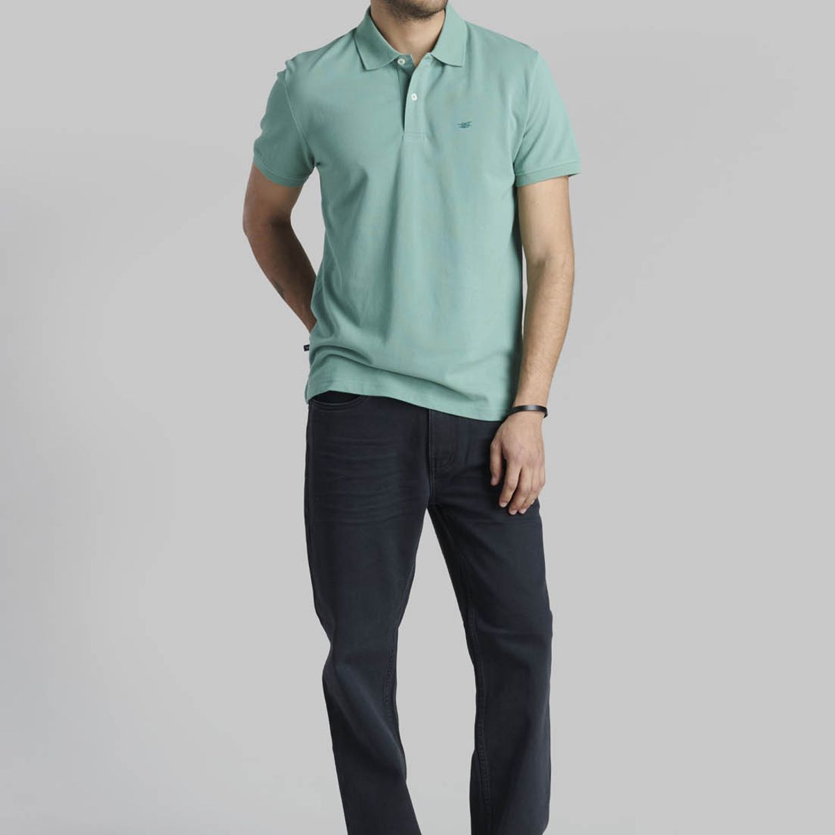 FEROUCH - Polera Pique Basica Verde Ferouch