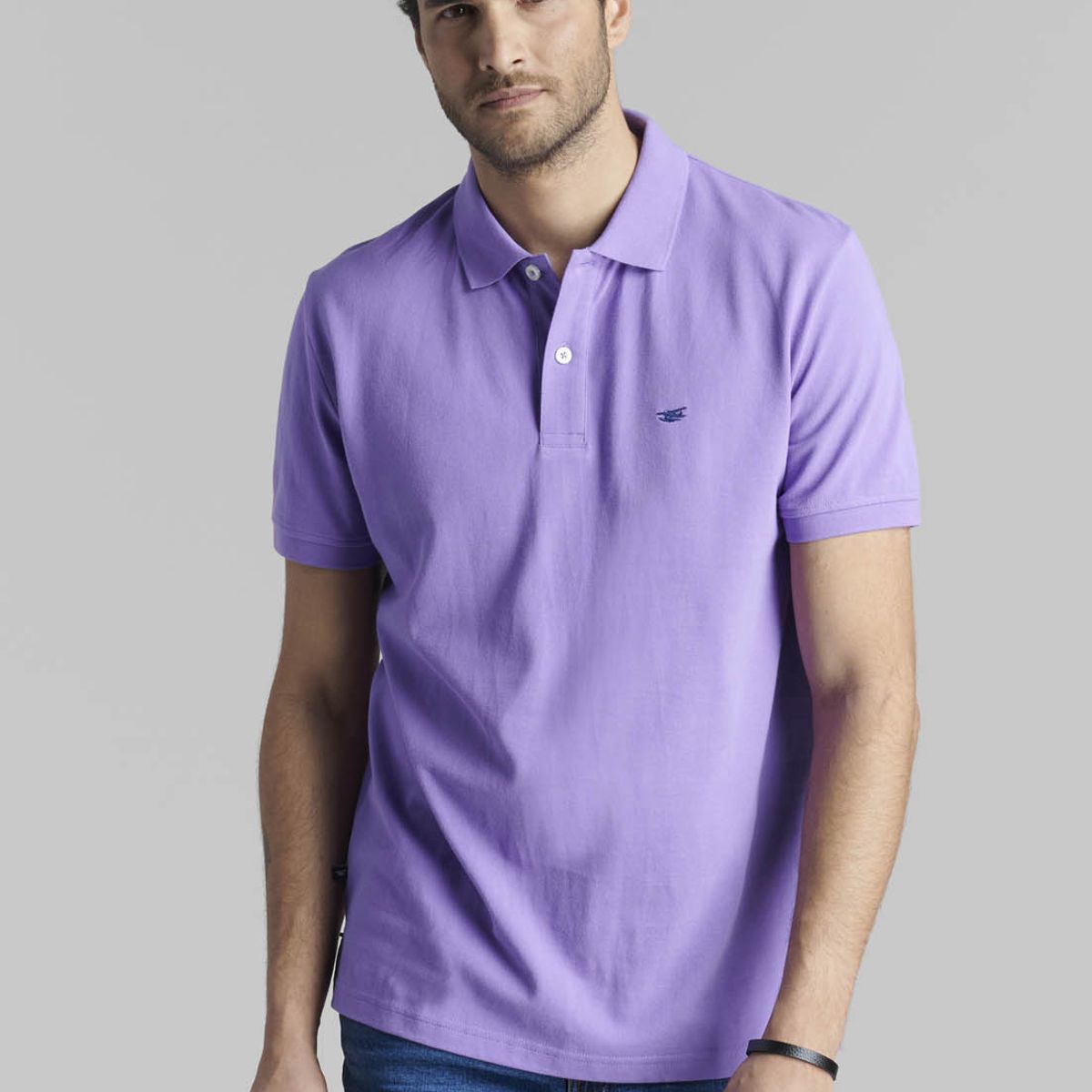 FEROUCH - Polera Pique Basica Morado Ferouch