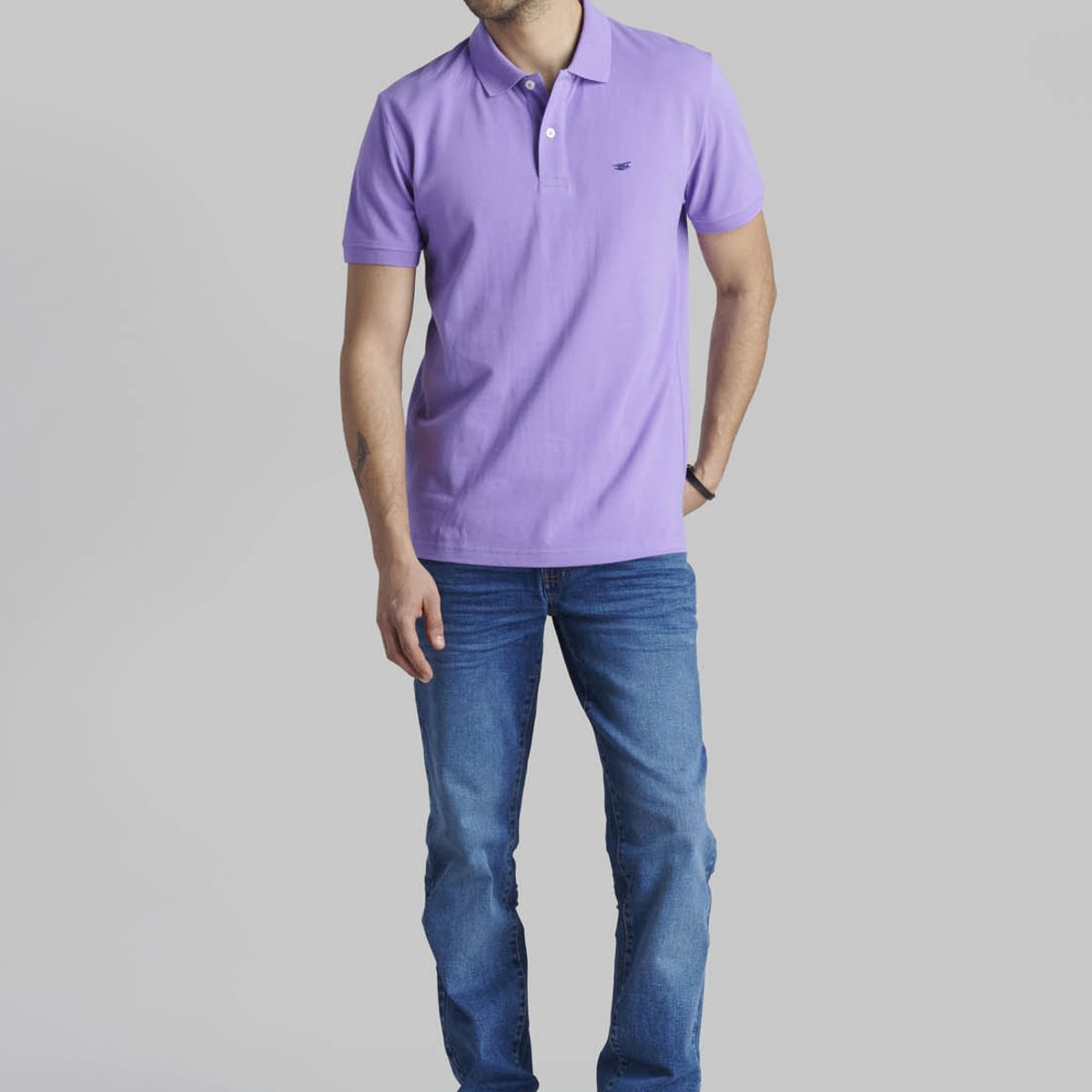 FEROUCH - Polera Pique Basica Morado Ferouch