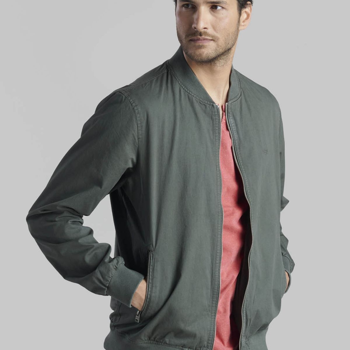 FEROUCH - Chaqueta Bomber Sport Gris Ferouch