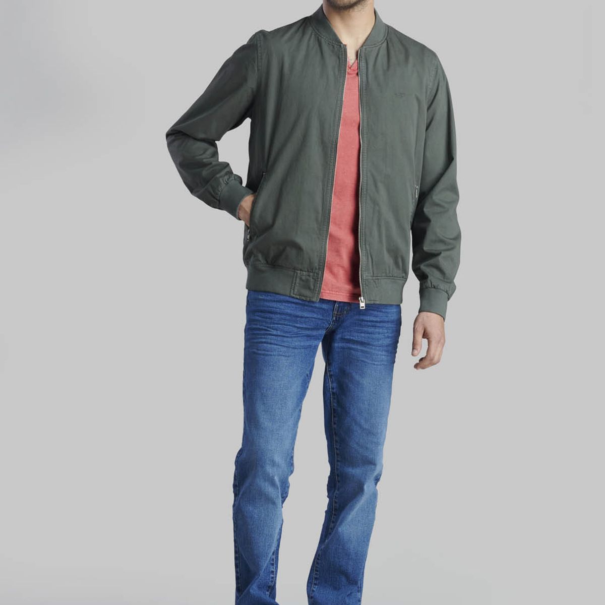 FEROUCH - Chaqueta Bomber Sport Gris Ferouch