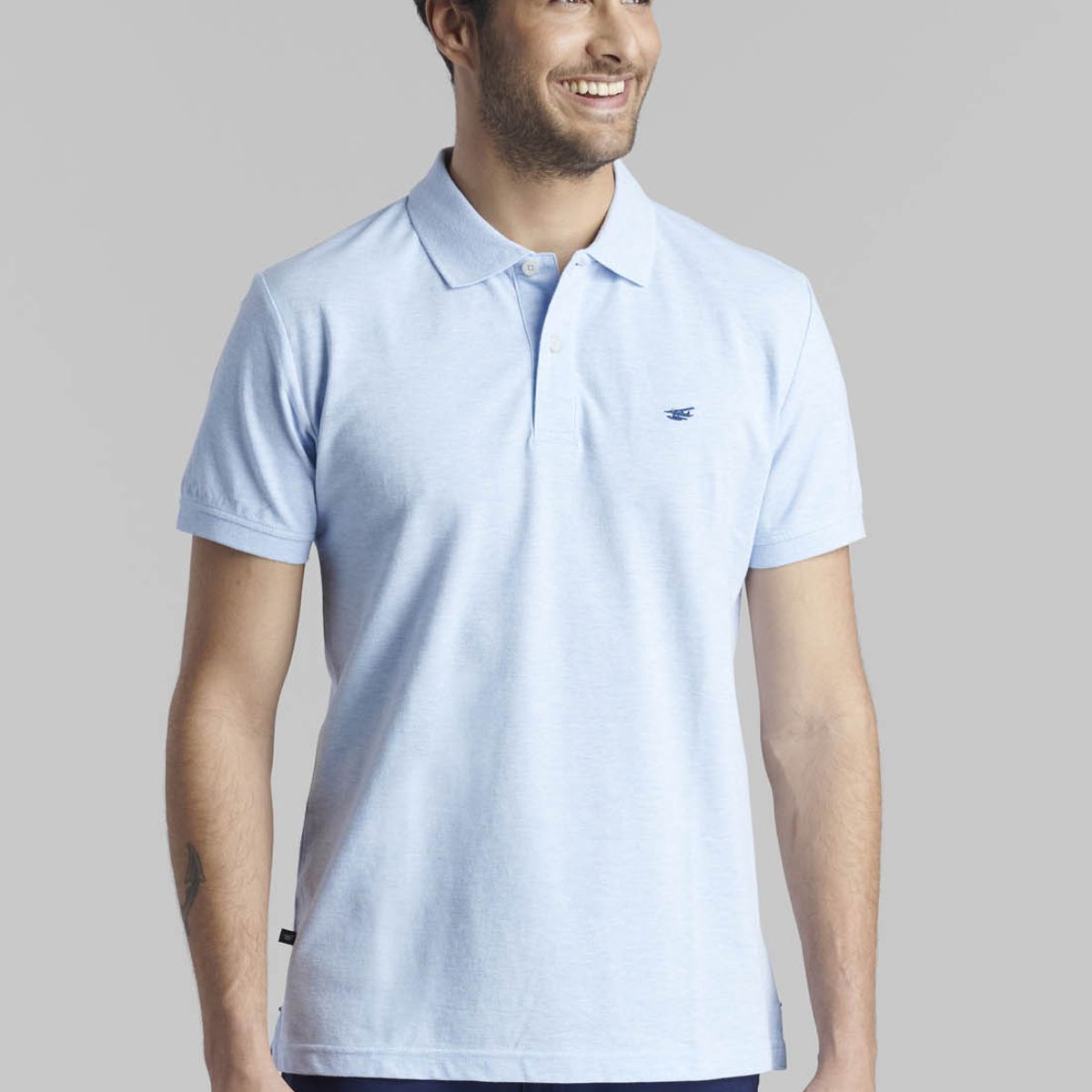 FEROUCH - Polera Pique Basica Azul Ferouch