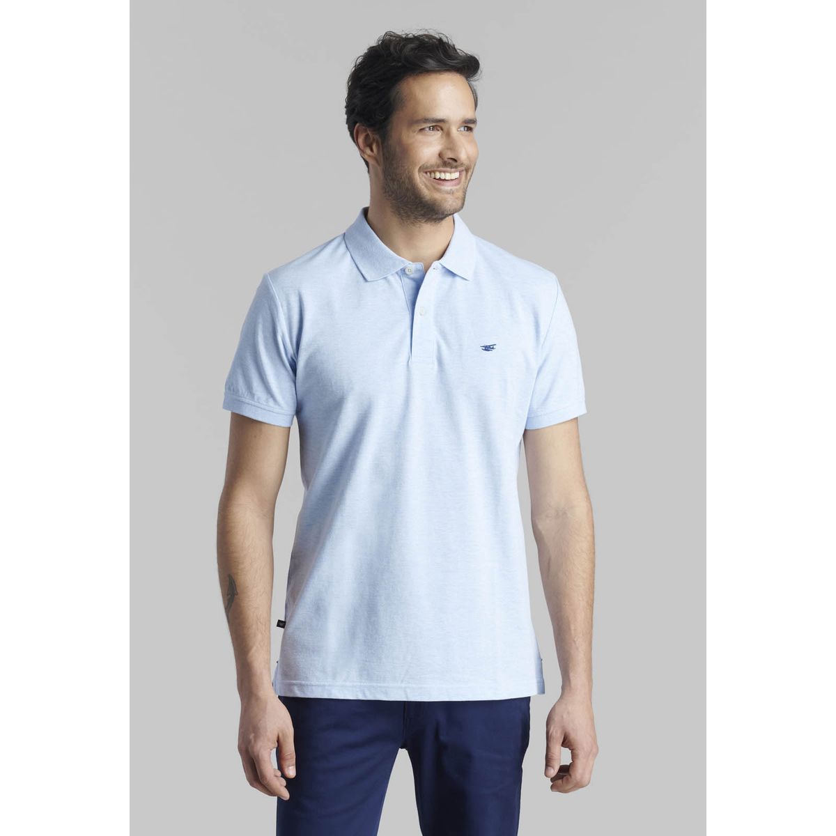 FEROUCH - Polera Pique Basica Azul Ferouch