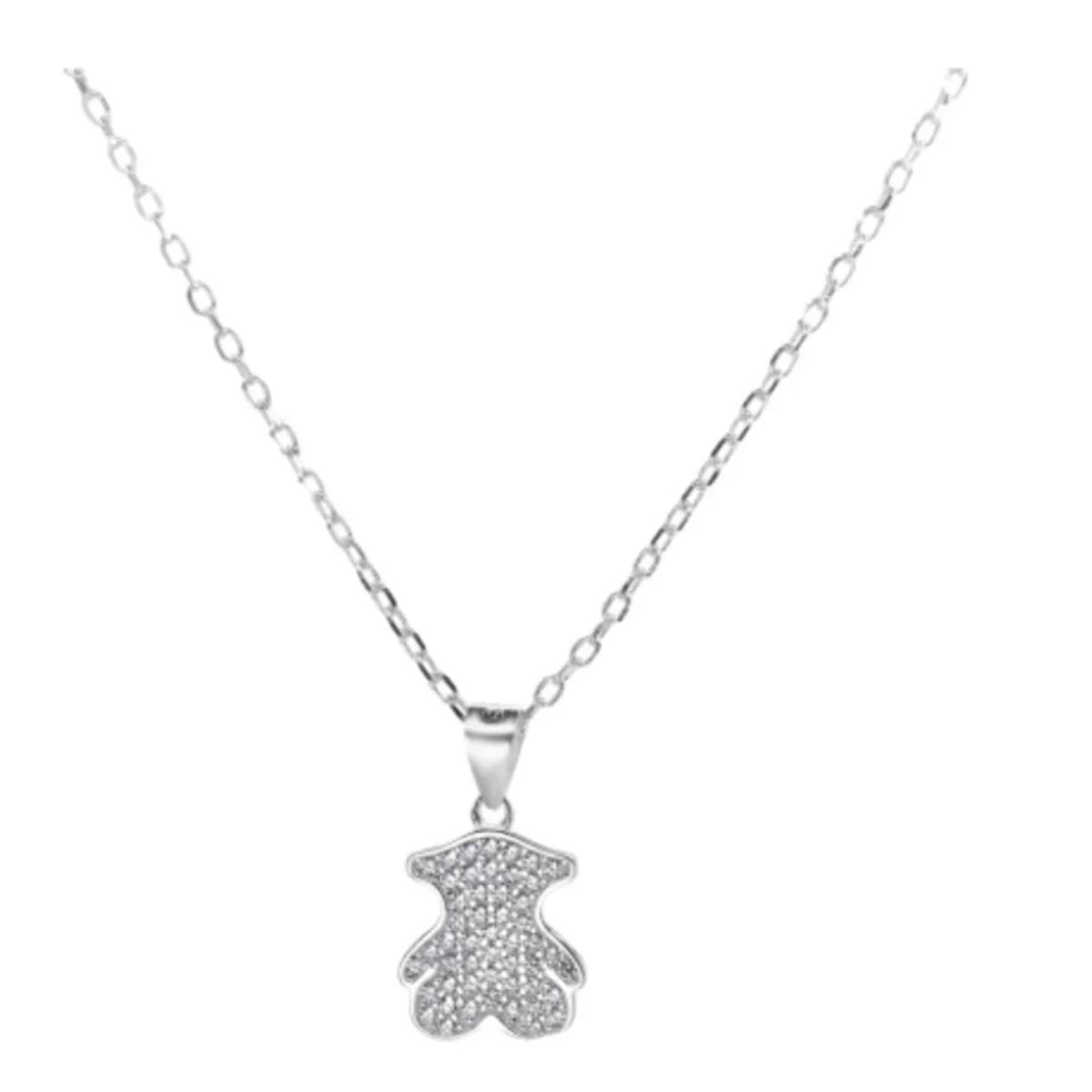 GENERICO - Collar Plata Fina 925 Oso Con Microcircones Mujer Moda