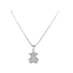 GENERICO - Collar Plata Fina 925 Oso Con Microcircones Mujer Moda