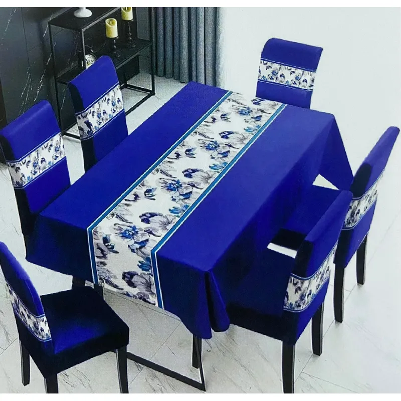 GENERICO - Set Mantel Decorativo Rectangular y fundas de silla para comedor 45
