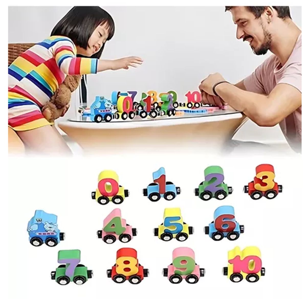 GENERICO - Juego de tren números magnéticos infantil educativo 1 al 10