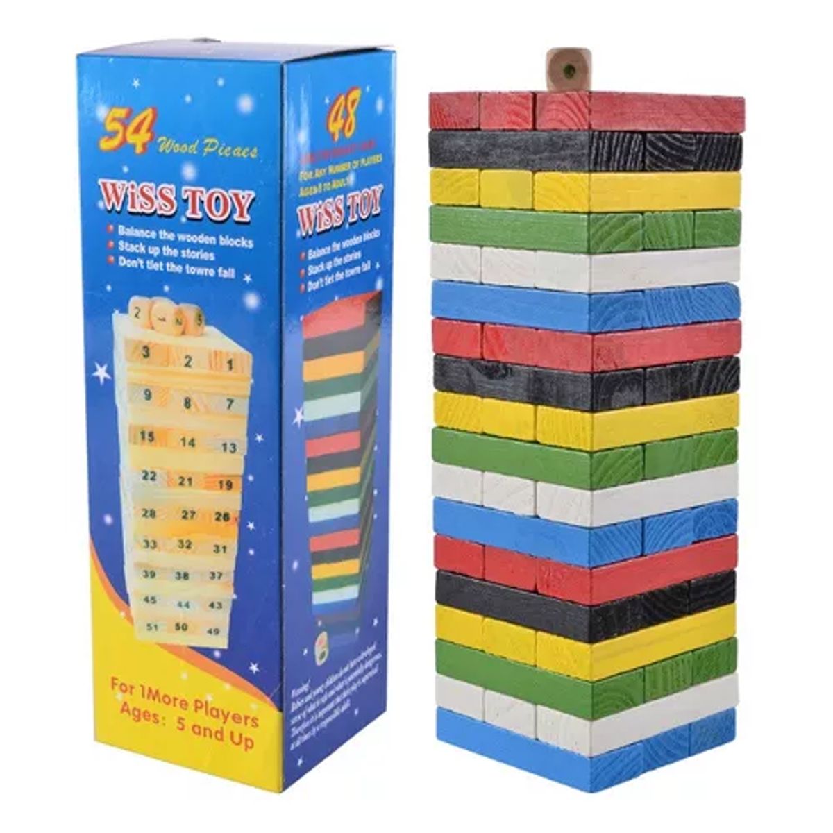 GENERICO - Juego educativo bloques de construcción 54 piezas coloridos