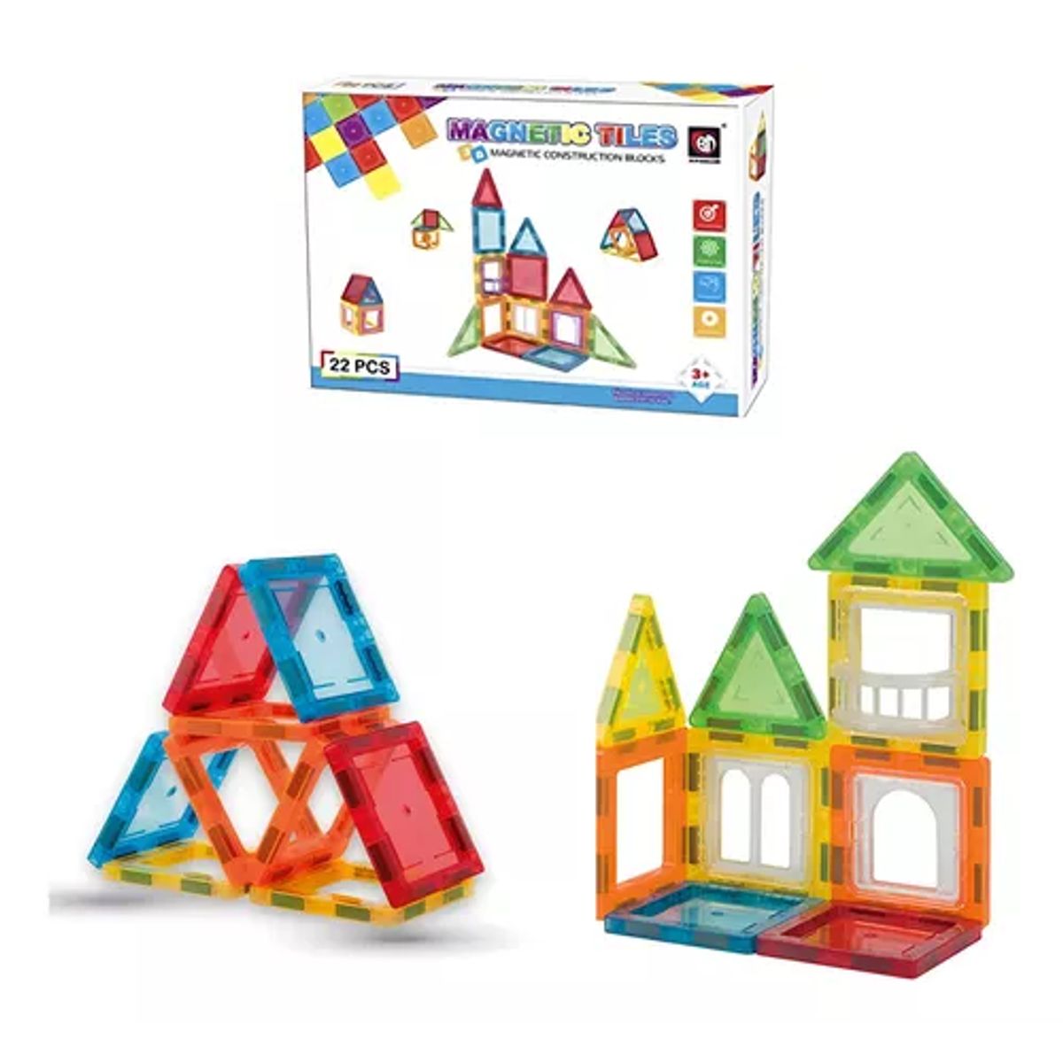 GENERICO - Juguete magnético 22 piezas destreza-habilidad multicolor