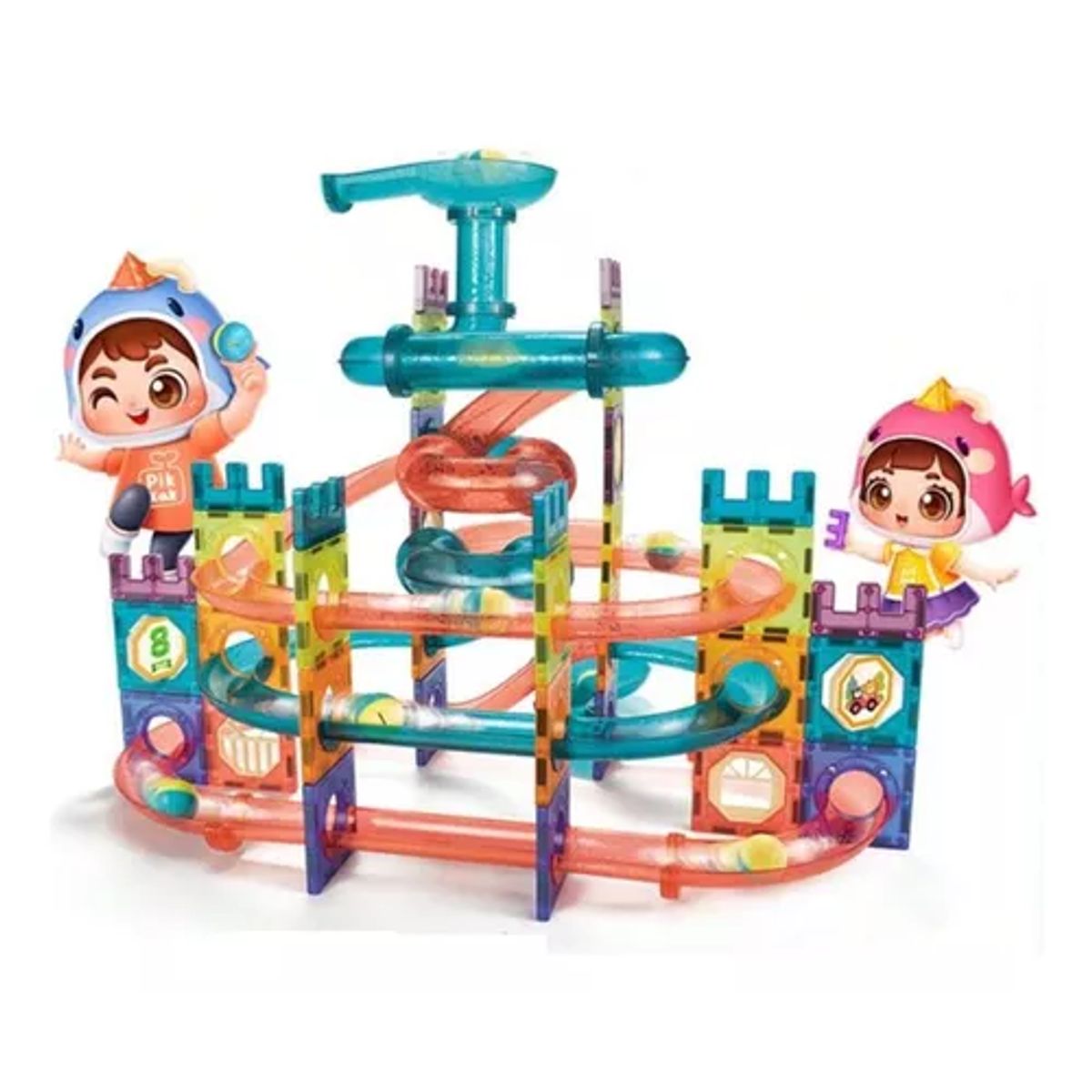GENERICO - Bloques construcción bolitas magnéticos 131 pzas multicolor