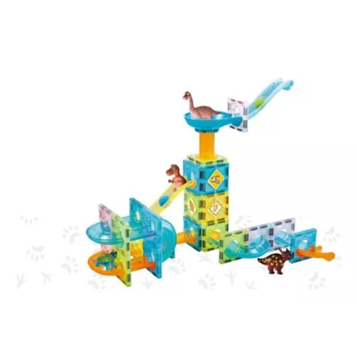 GENERICO - Bloques magnéticos de dinosaurios 74 piezas multicolor