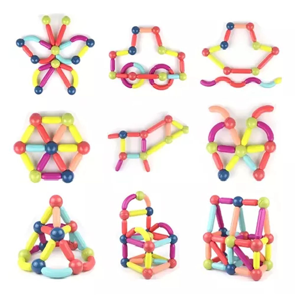 GENERICO - Magnetic bloques para armar magnéticos 36 piezas multicolor