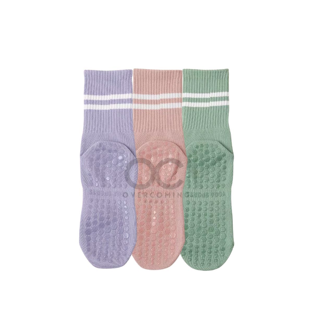 GENERICO - Calcetines Antideslizantes Algodon YOGA PILATES Set 3 Par