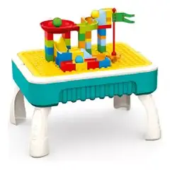 GENERICO - Mesa aprendizaje 2/1 bloques construcción-pizarra 58 piezas