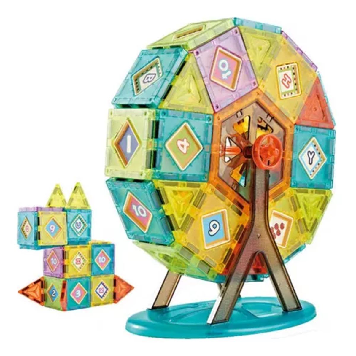 GENERICO - Bloques construcción rueda magnética 70 pcs multicolor
