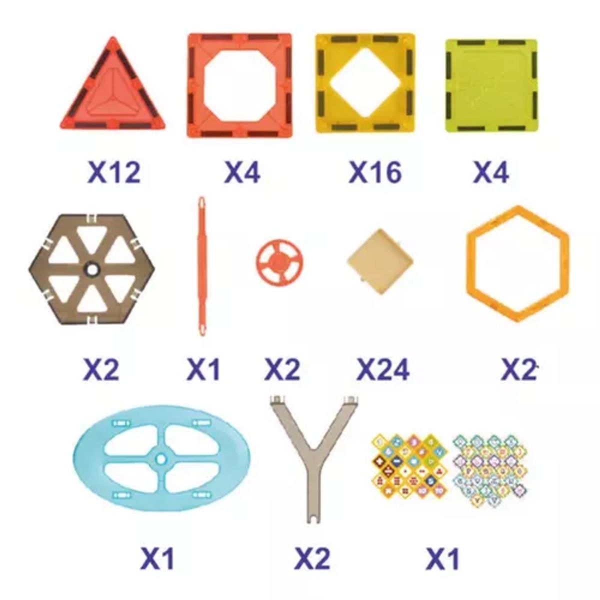 GENERICO - Bloques construcción rueda magnética 70 pcs multicolor
