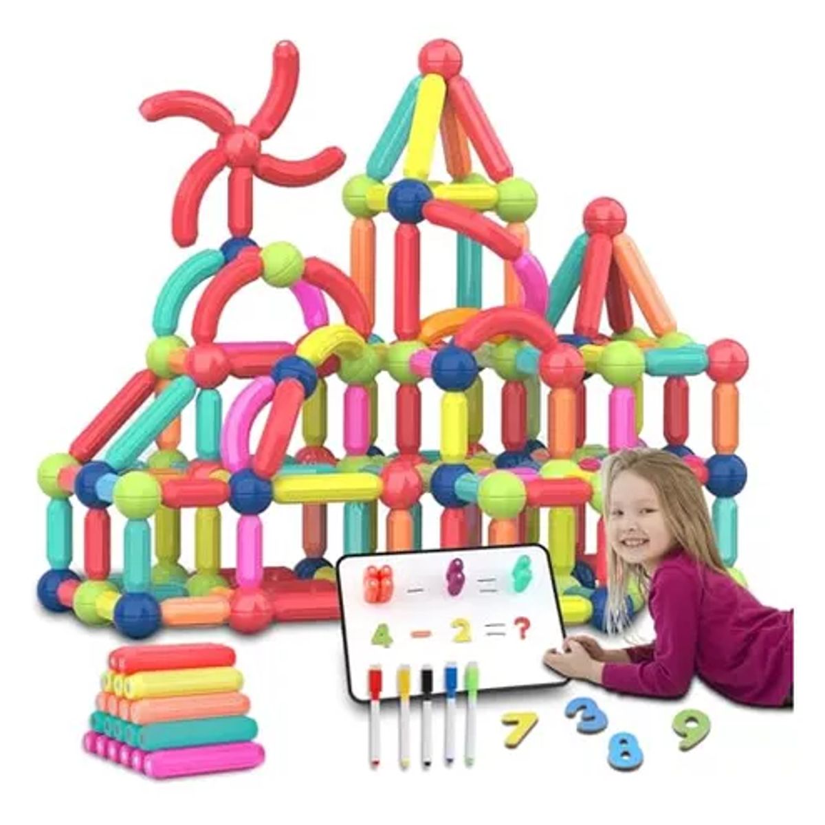 GENERICO - Juego varilla magnética juguete didáctico bloques multicolor
