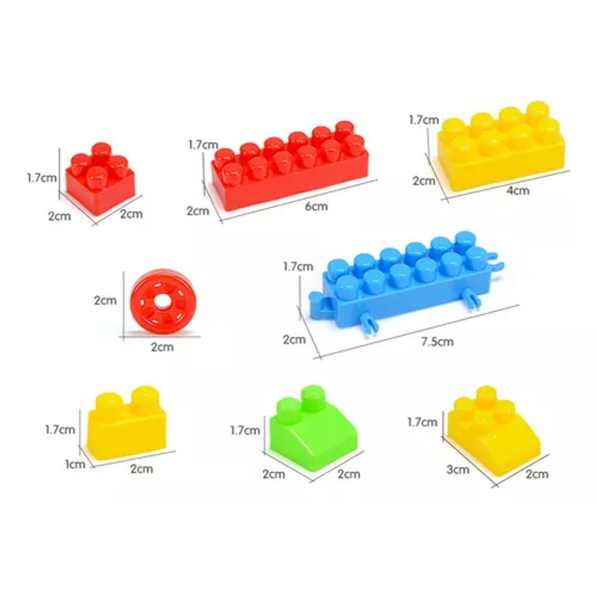 GENERICO - Pack 150 pcs bloques de construcción para niños multicolor