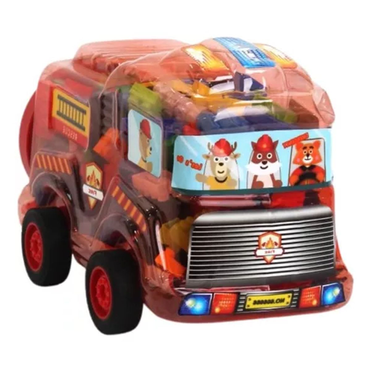 GENERICO - Juguete didáctico 364 bloques de construcción en bus rojo