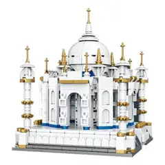 GENERICO - Casa miniatura Taj Mahal de bloques de construcción blanca