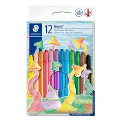 GENERICO - Lápices de Cera Staedtler 12 Colores Delgados Giratorios