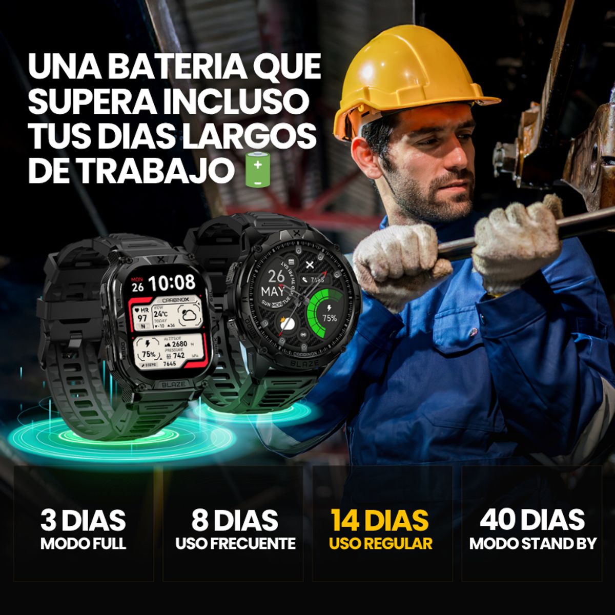 CARBINOX - Smartwatch Carbinox Blaze Gps Táctil Amoled Waterproof Sport