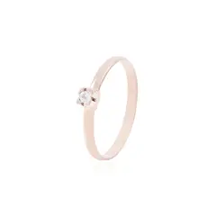 JB JOYAS BARON - Anillo Oro Miel 18kt Solitario Juvenil