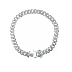 GENERICO - Pulsera Hombre Plata Fina Grumet Con Circones Y Broche Cajón