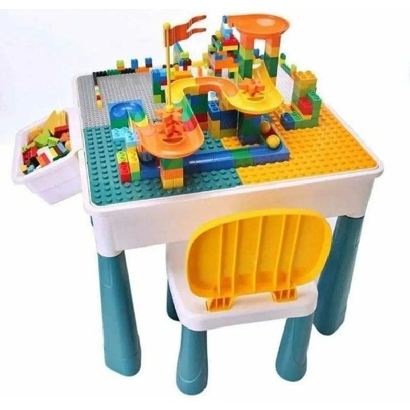 MOVI - Mesa de Juego Infantil con silla y  Piezas de Lego