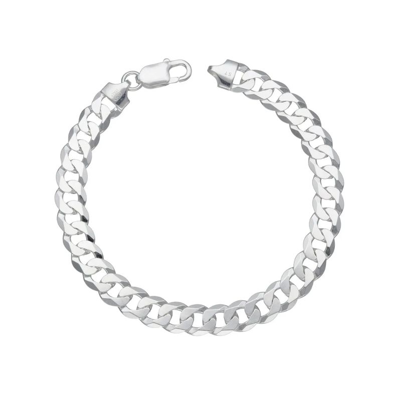 GENERICO - Pulsera Hombre Grumet Ancha Plata Fina 925 Maciza Masculina