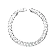 GENERICO - Pulsera Hombre Grumet Ancha Plata Fina 925 Maciza Masculina