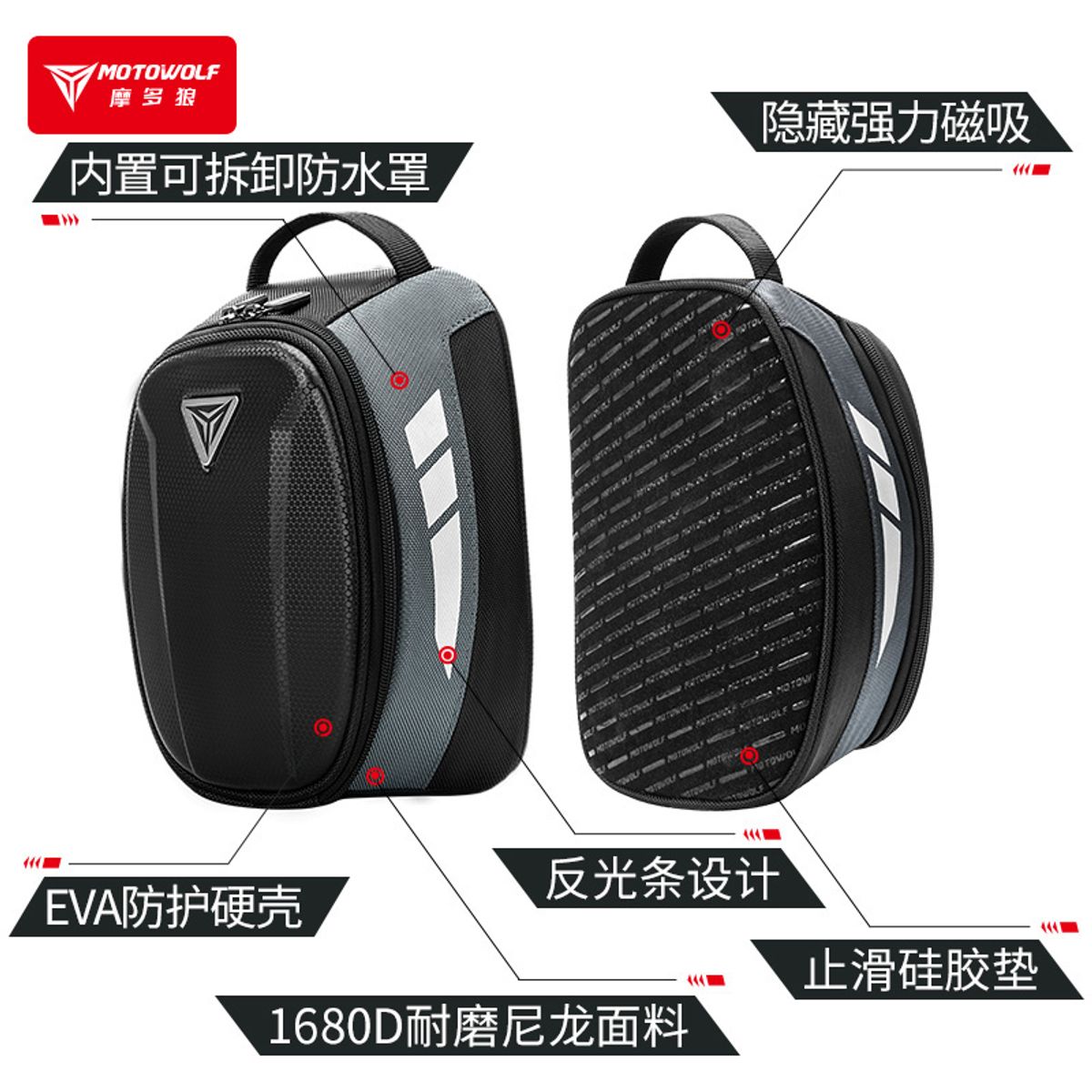 MOTOWOLF - Bolso Motowolf MB1 Estanque Magnético Moto Con Ventana